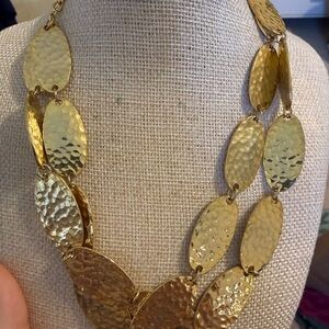 Elegant Gold Hammered Necklace